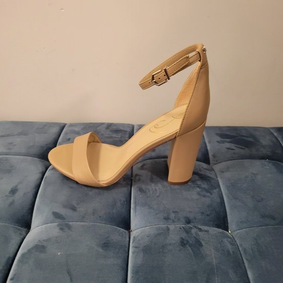 Sam Edelman Beige Ankle Strap Heels - Picture 2 of 5